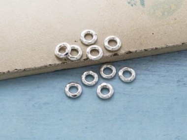 Karen Hill Tribe Silver Hammer Closed Jump Rings 6mm.