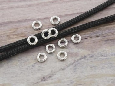 Karen Hill Tribe Silver Hammer Closed Jump Rings 6mm.