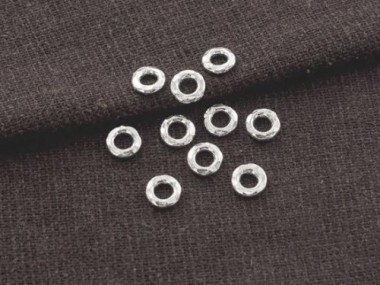 Karen Hill Tribe Silver Hammer Closed Jump Rings 6mm.