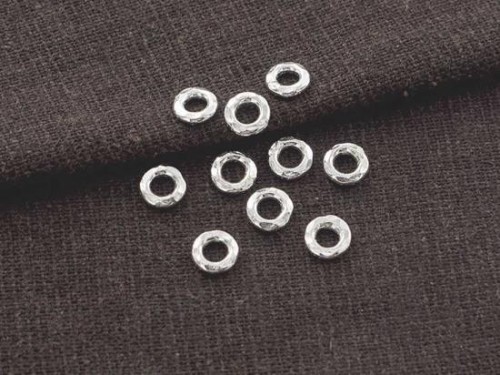 10 of Karen Hill Tribe Silver Hammer Closed Jump Rings 6mm.