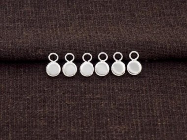 925 Sterling Silver Round Tag Charms 5x1.5mm