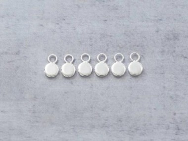 925 Sterling Silver Round Tag Charms 5x1.5mm