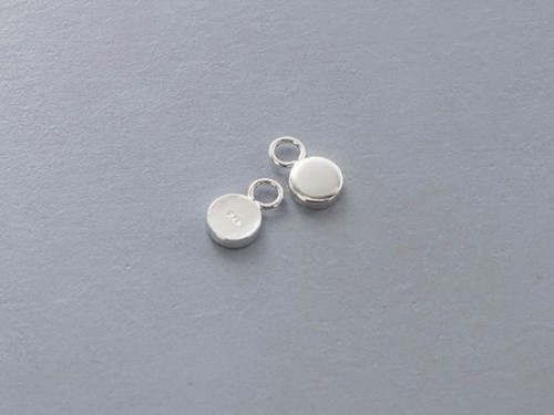 6 of 925 Sterling Silver Round Tag Charms 5x1.5mm