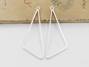 925 Sterling Silver Triangle Pendants 15x39 mm.