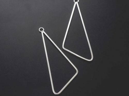 2 of 925 Sterling Silver Triangle Pendants 20x51 mm. Polish Finished .