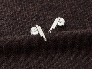 925 Sterling Silver Brushed Double Bar Stud Earrings, Post Findings 2x8mm.