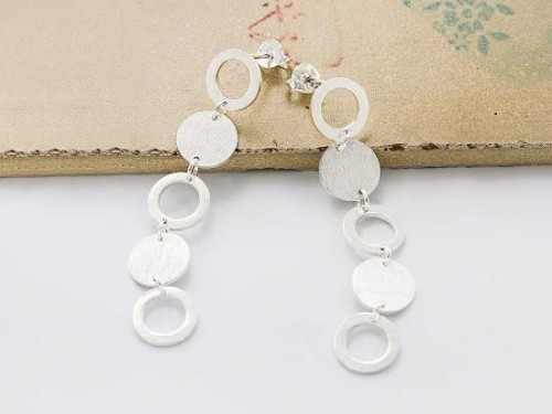 1 pair of 925 Sterling Silver Circle Disc Stud Earrings 9x50mm.