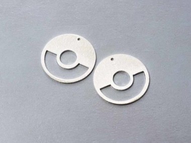 925 Sterling Silver Circle Disc Pendants 19.8 mm.