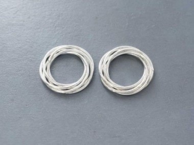 925 Sterling Silver Interlocking Circle Rings Charms