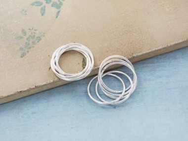 925 Sterling Silver Interlocking Circle Rings Charms