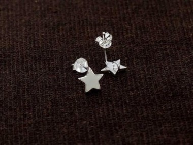 925 Sterling Silver Star Stud Earrings Post Findings 8mm.