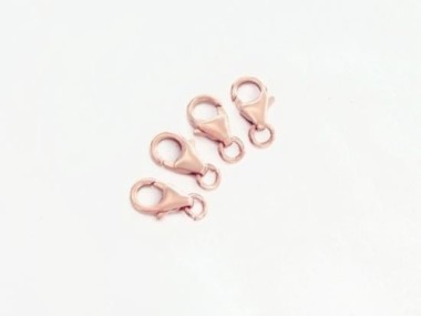 925 Sterling Silver Rose Gold Vermeil Style Pear Lobster Clasps 6x10 mm.