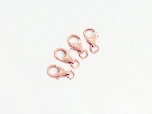 4 of 925 Sterling Silver Rose Gold Vermeil Style Pear Lobster Clasps 6x10 mm.