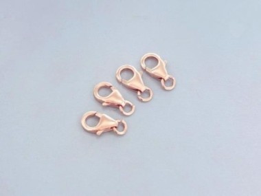 925 Sterling Silver Rose Gold Vermeil Style Pear Lobster Clasps 6x10 mm.