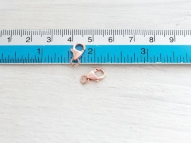 925 Sterling Silver Rose Gold Vermeil Style Pear Lobster Clasps 6x10 mm.