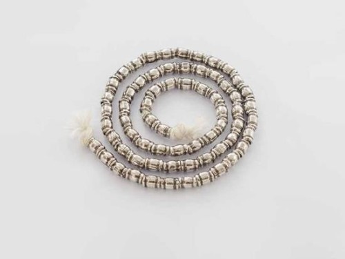 65 of Karen Hill Tribe Silver Bamboo Beads 2.6x3.6 mm. Oxidized Finish