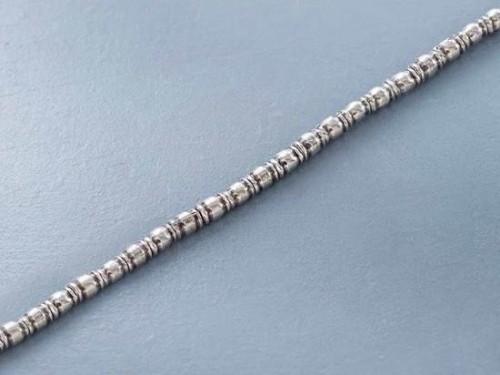 65 of Karen Hill Tribe Silver Bamboo Beads 2.6x3.6 mm. Oxidized Finish