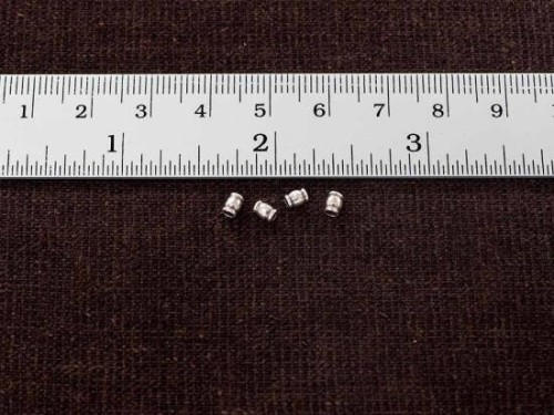 65 of Karen Hill Tribe Silver Bamboo Beads 2.6x3.6 mm. Oxidized Finish