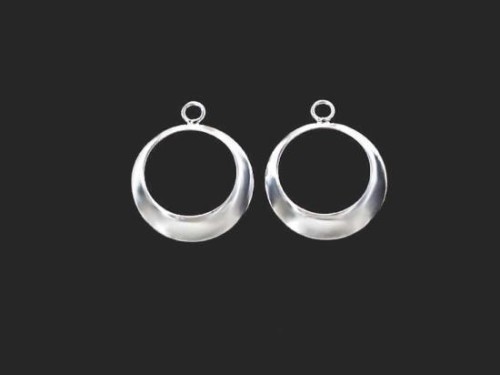 4 of 925 Sterling Silver Crescent Hoop Pendants 15mm. Polished finish