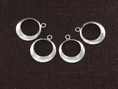 925 Sterling Silver Crescent Hoop Pendants 15mm.