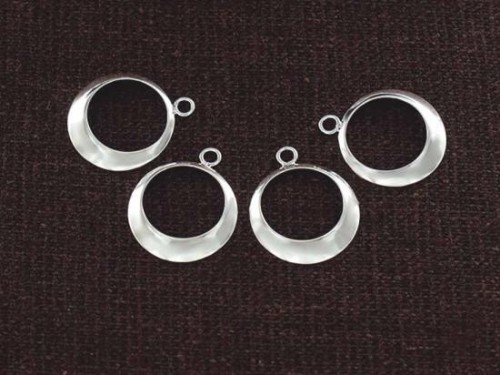 4 of 925 Sterling Silver Crescent Hoop Pendants 15mm. Polished finish