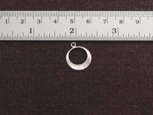 4 of 925 Sterling Silver Crescent Hoop Pendants 15mm. Polished finish