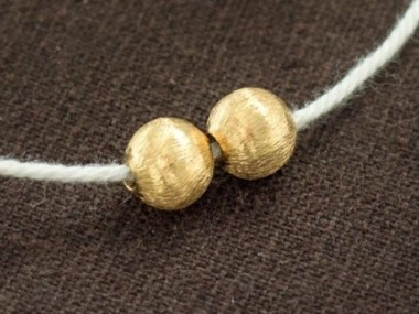 925 Karen Hill Tribe 24k Gold Vermeil Style Brushed Round Beads 8.5x8 mm.