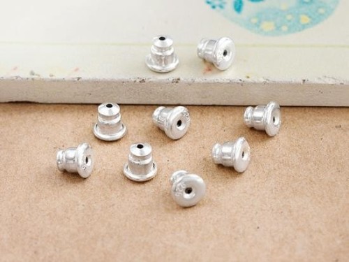 5 pairs of 925 Sterling Silver Earring Backs Findings 5 mm.