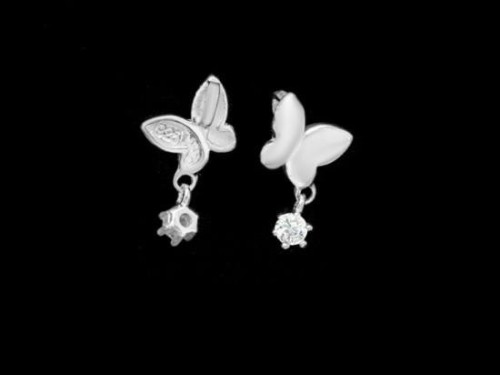 2 of 925 Sterling Silver Cubic Zirconia Butterfly Charms 5x6 mm.