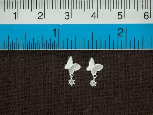 2 of 925 Sterling Silver Cubic Zirconia Butterfly Charms 5x6 mm.