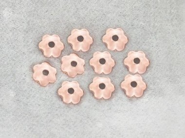 karen hill tribe Silver Rose Gold Vermeil Style Bead Caps 5.5 mm.