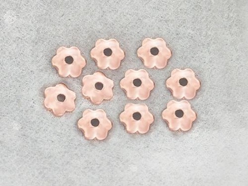 10 of karen hill tribe Silver Rose Gold Vermeil Style Bead Caps 5.5 mm.