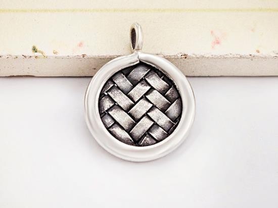 1 of Karen Hill Tribe Silver Woven Circle Disc Pendant 16.5 mm.