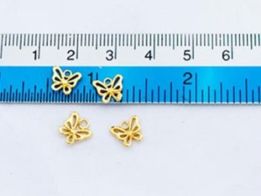 925 Sterling Silver 24K Gold Vermeil Style Small Butterfly Charms 6.5x8 mm.