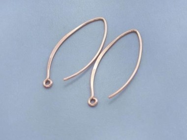 925 Sterling Silver Rose Gold Vermeil Style Earwires 13x32 mm.