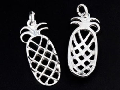 2 of 925 Sterling Silver Pineapple Charms 10x21 mm.