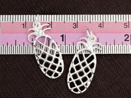 2 of 925 Sterling Silver Pineapple Charms 10x21 mm.