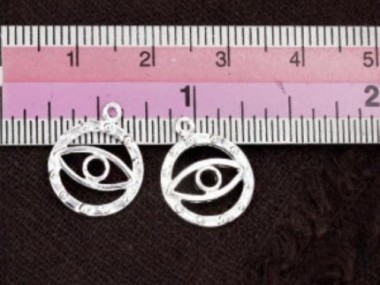 925 Sterling Silver Evil Eye Charms 12mm.