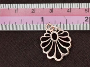 925 Sterling Silver Rose Gold Vermeil Style Cutwork Drop Pendant.