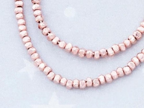 110 of Karen hill tribe Rose Gold Vermeil Style Faceted Rondelle Beads 1.6 mm., 6.5 inches