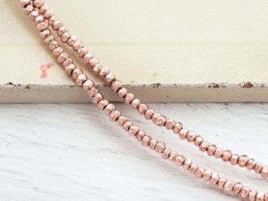 Karen hill tribe Rose Gold Vermeil Style Faceted Rondelle Beads 1.6 mm.,