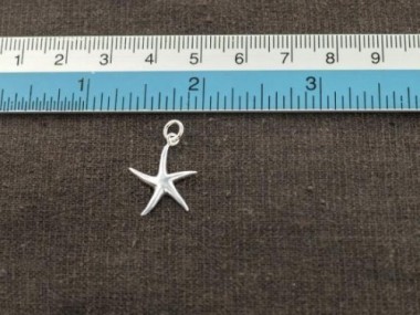 925 Sterling Silver Starfish Charms 14.5mm.