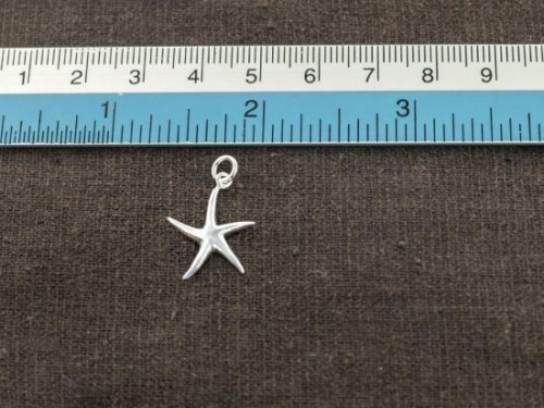 2 of 925 Sterling Silver Starfish Charms 14.5mm.