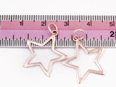 925 Sterling Silver Rose Gold Vermeil Style Star Pendants 18.5mm.