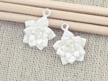 925 Sterling Silver Flower Charms 12mm.