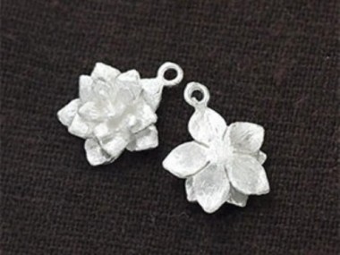 925 Sterling Silver Flower Charms 12mm.