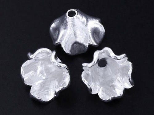 6 of Karen Hill Tribe Silver Flower Bead Caps 9.5x7.5mm.