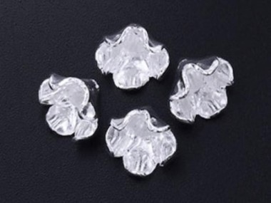 Karen Hill Tribe Silver Flower Bead Caps 9.5x7.5mm.