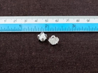 Karen Hill Tribe Silver Flower Bead Caps 9.5x7.5mm.