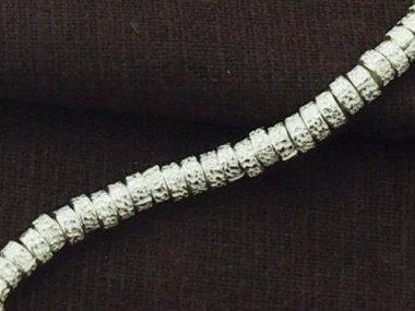 Karen Hill Tribe Silver Textured Ring Beads 4x2mm.